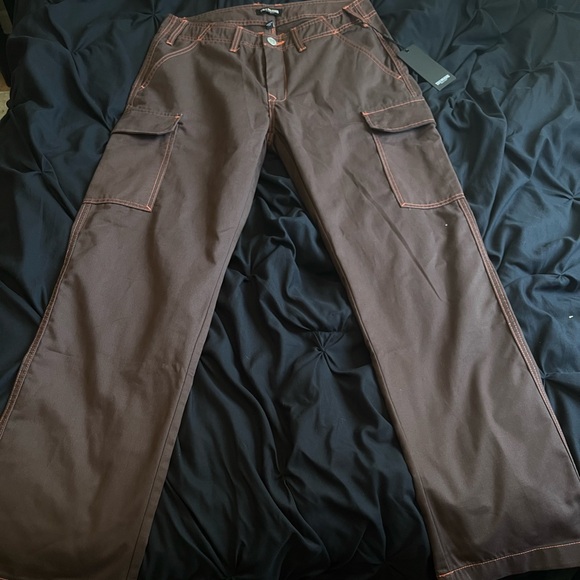 True Religion Brown Cargo Pants Durable Cotton Utility
